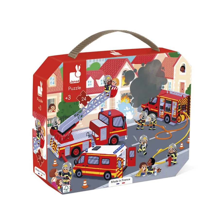 Janod Puzzle Pompiers 24 pièces* Puzzles Fabriqués En France|Puzzles 20 À 49 Pièces