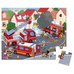 Janod Puzzle Pompiers 24 pièces* Puzzles Fabriqués En France|Puzzles 20 À 49 Pièces