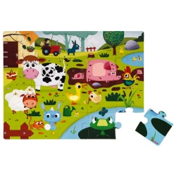 Janod Puzzle Tactile de la Ferme 20 pièces* Tracteurs & Animaux De La Ferme|Puzzles 20 À 49 Pièces