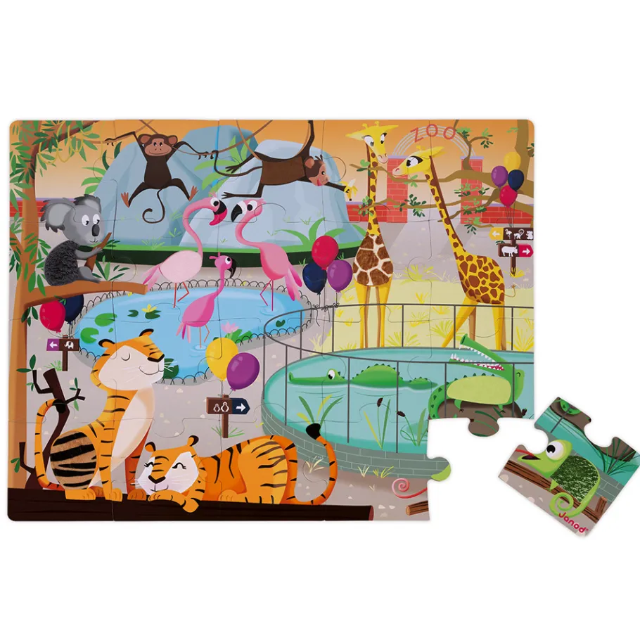 Janod Puzzle Tactile 'Journée Zoo' 20 pièces* Puzzles 20 À 49 Pièces