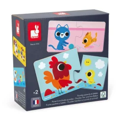 Janod Puzzles Parents et Bébés Animaux* Jeux De Mémoire & D'Associations|Jeux Éducatifs Maternelle