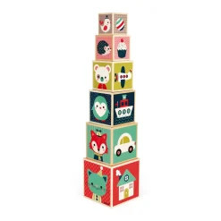 Janod Pyramide 6 cubes Baby Forest (bois)* Cubes & Pyramides