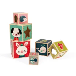 Janod Pyramide 6 cubes Baby Forest (bois)* Cubes & Pyramides