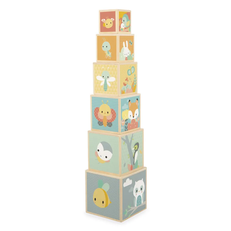 Janod Pyramide 6 cubes Pure* Cubes & Pyramides|Manipulation & Encastrement