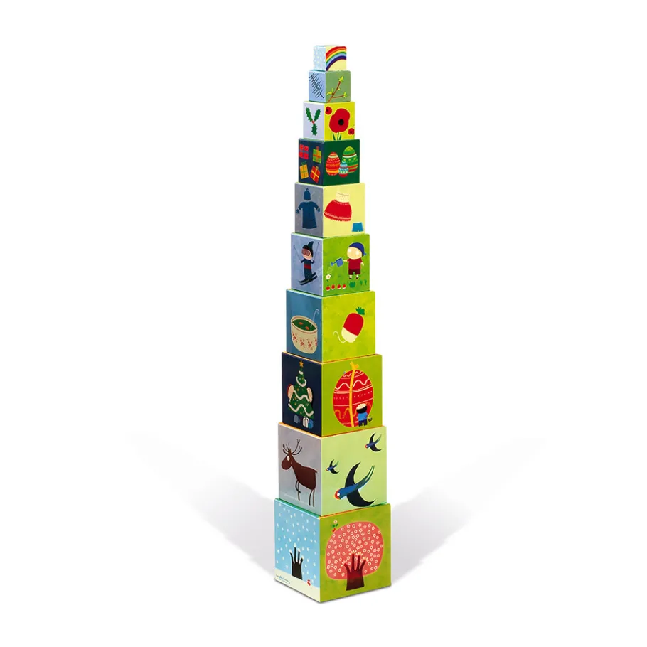 Janod Pyramide carrée Les 4 saisons* Cubes & Pyramides