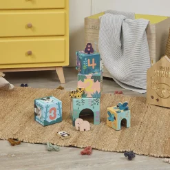 Janod Pyramide en carton et figurines en bois Les Animaux - Partenariat WWF®* Cubes & Pyramides|Manipulation & Encastrement