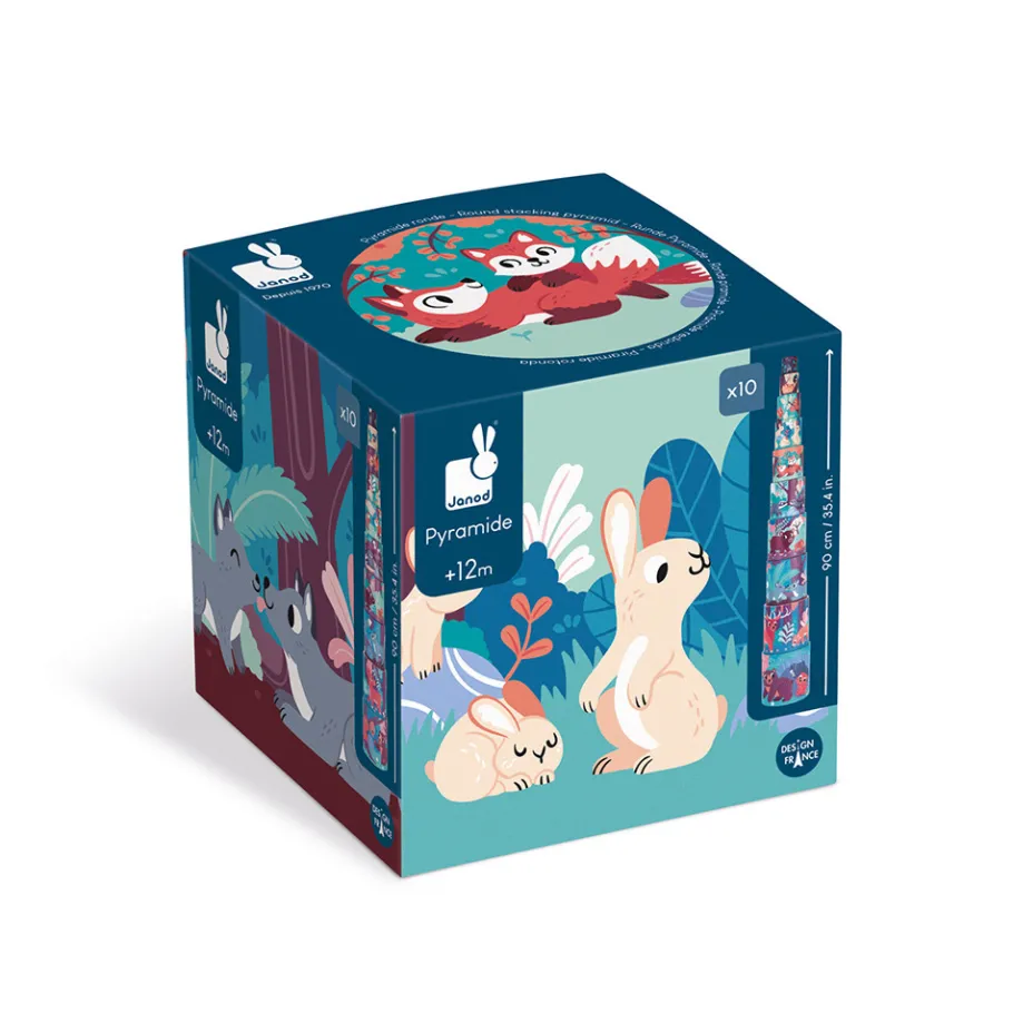Janod Pyramide ronde Les Animaux de la Forêt* Cubes & Pyramides