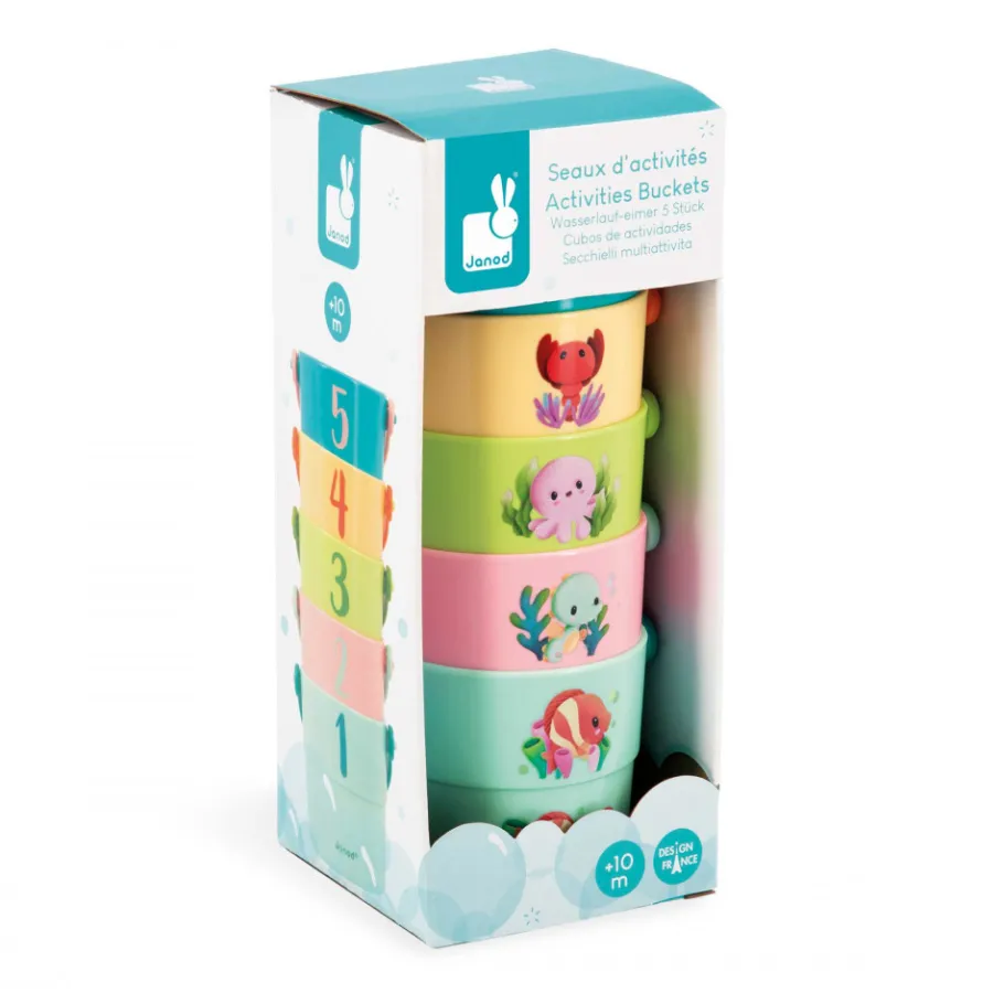 Janod Seaux de Bain Mes Bébé Animaux* Cubes & Seaux De Bain