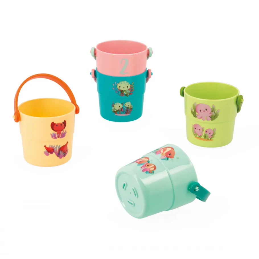 Janod Seaux de Bain Mes Bébé Animaux* Cubes & Seaux De Bain