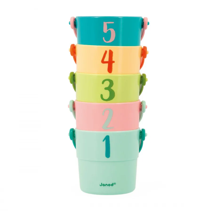 Janod Seaux de Bain Mes Bébé Animaux* Cubes & Seaux De Bain