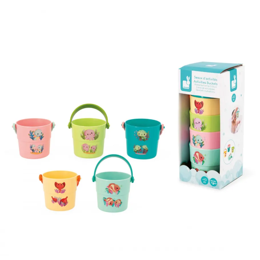 Janod Seaux de Bain Mes Bébé Animaux* Cubes & Seaux De Bain