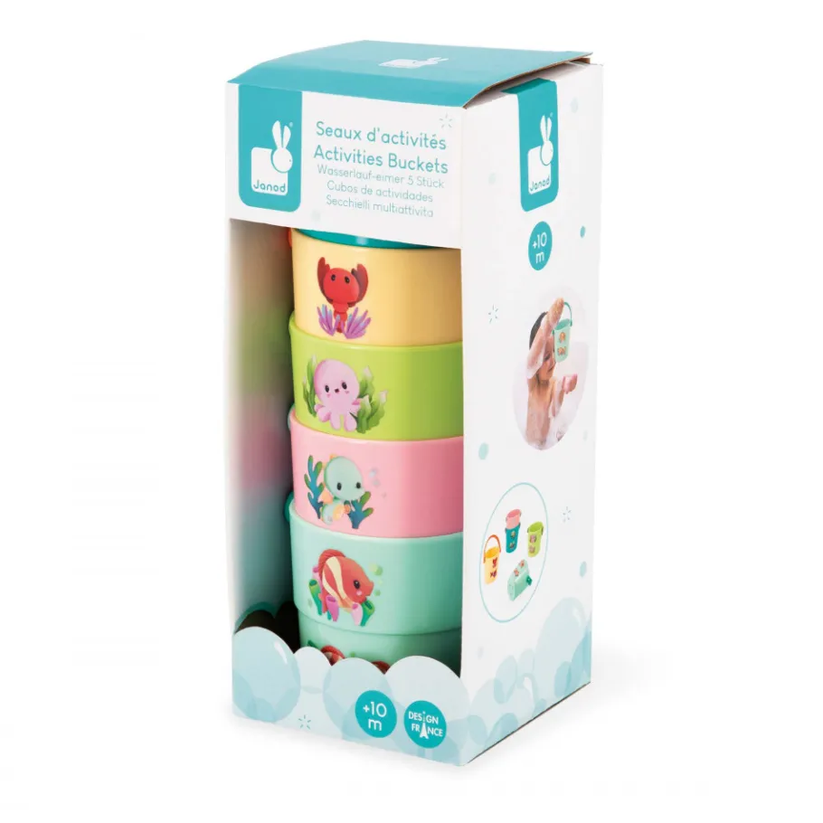 Janod Seaux de Bain Mes Bébé Animaux* Cubes & Seaux De Bain