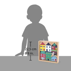 Janod Set de 36 cubes en bois Ville - Cross Roads* Jeux De Construction|Cubes & Pyramides