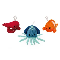 Janod Set de 3 Eponges de Bain Animaux Marins* Gicleurs & Éponges De Bain