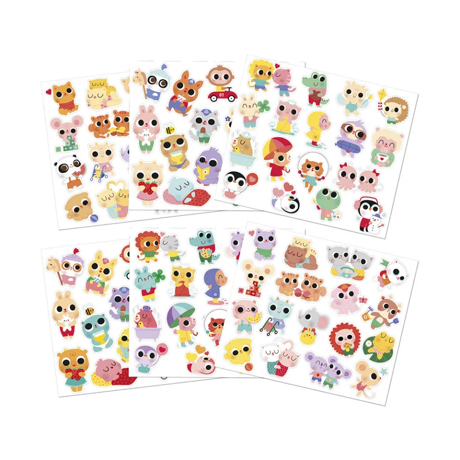 Janod Stickers Bébés Animaux x100* Mosaïques & Gommettes