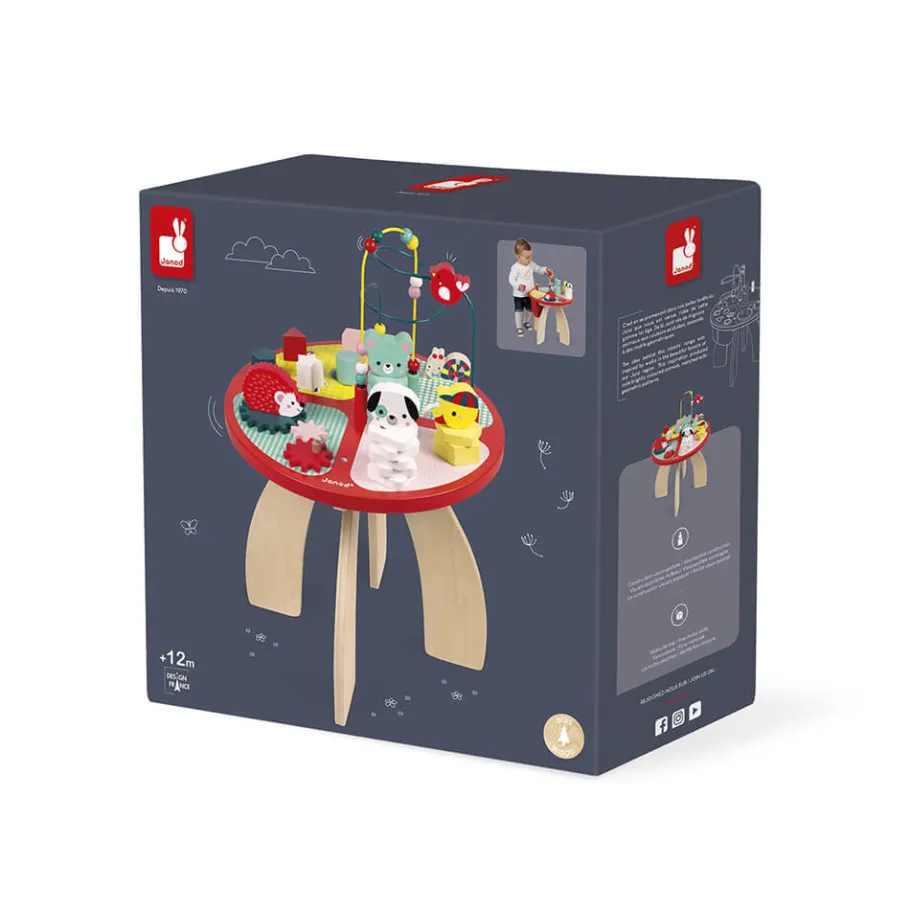 Janod Table d'activités Baby Forest (bois)* Formes & Couleurs|Bouliers, Loopings & Panneaux D'Activités