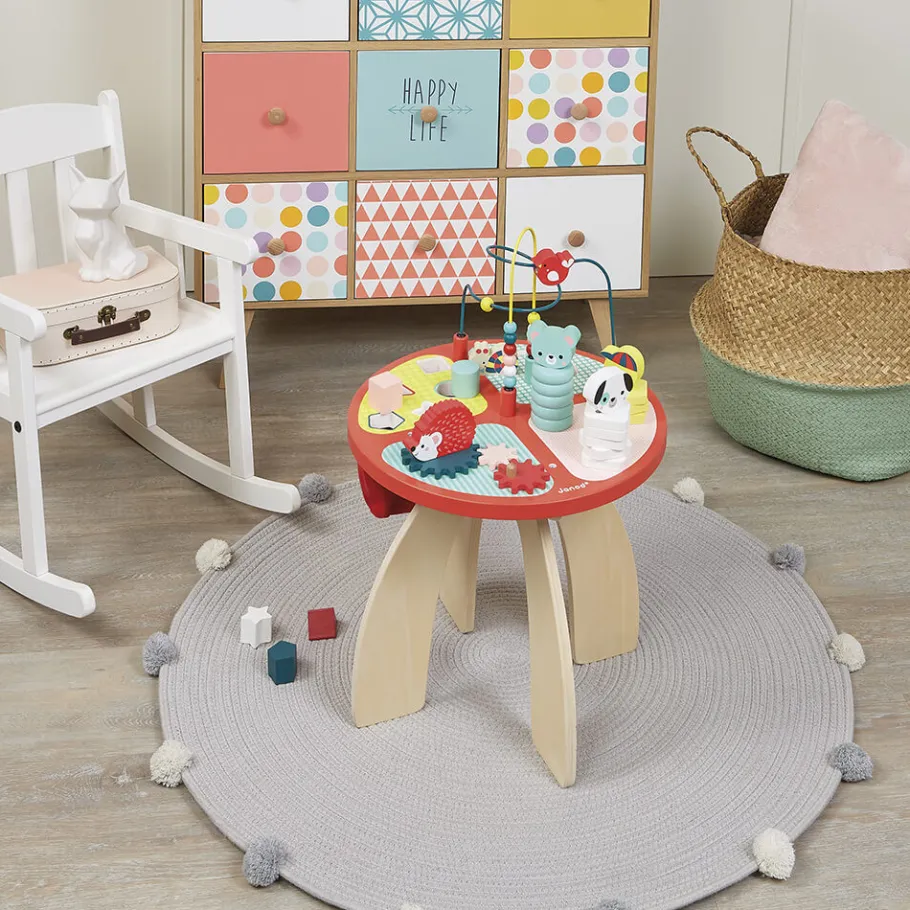 Janod Table d'activités Baby Forest (bois)* Formes & Couleurs|Bouliers, Loopings & Panneaux D'Activités