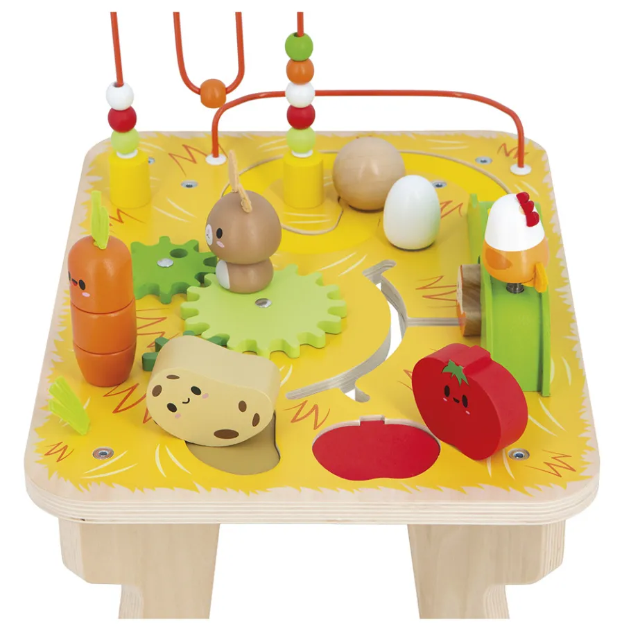 Janod Table d'Activités Ferme en bois* Tracteurs & Animaux De La Ferme|Formes & Couleurs