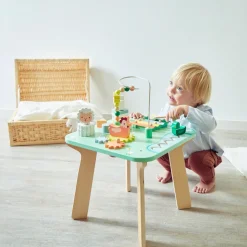 Janod Table d'Activités Jolie Prairie (bois)* Formes & Couleurs|Bouliers, Loopings & Panneaux D'Activités