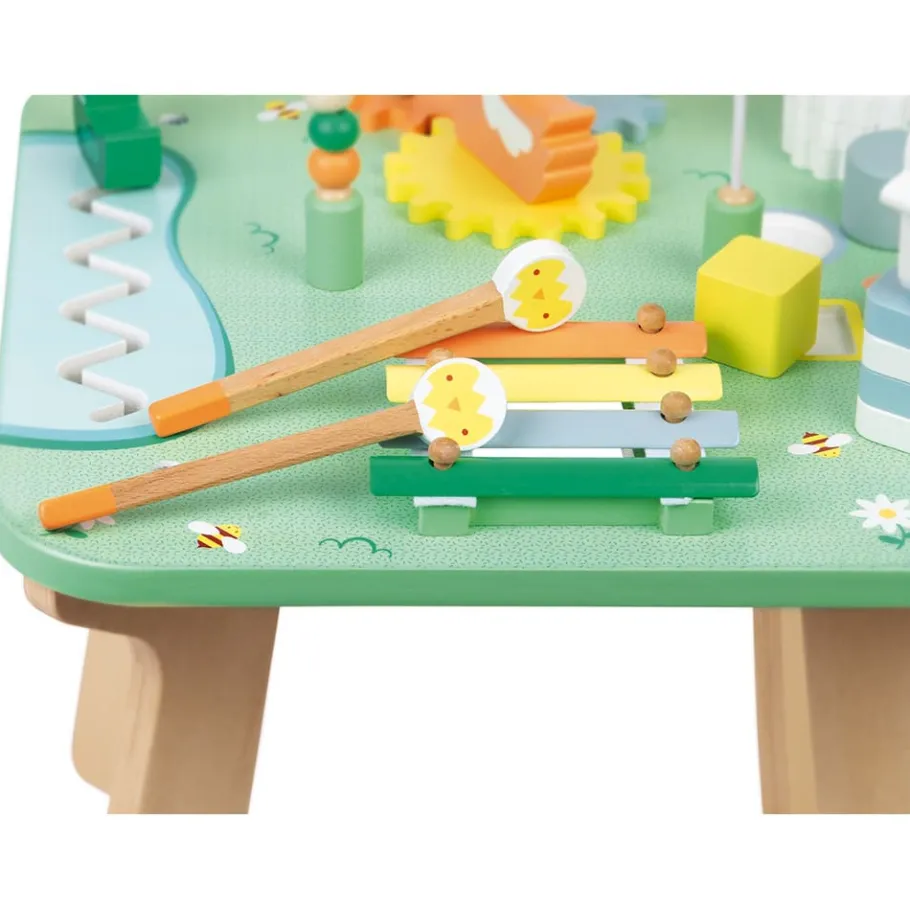 Janod Table d'Activités Jolie Prairie (bois)* Formes & Couleurs|Bouliers, Loopings & Panneaux D'Activités