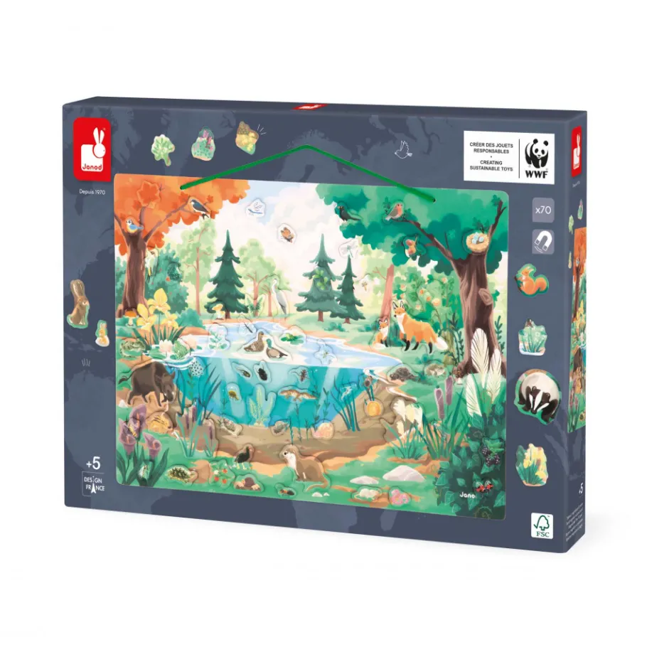 Janod Tableau Magnétique La Mare - Partenariat WWF®* Jeux Éducatifs Primaire|Jeux Éducatifs Maternelle