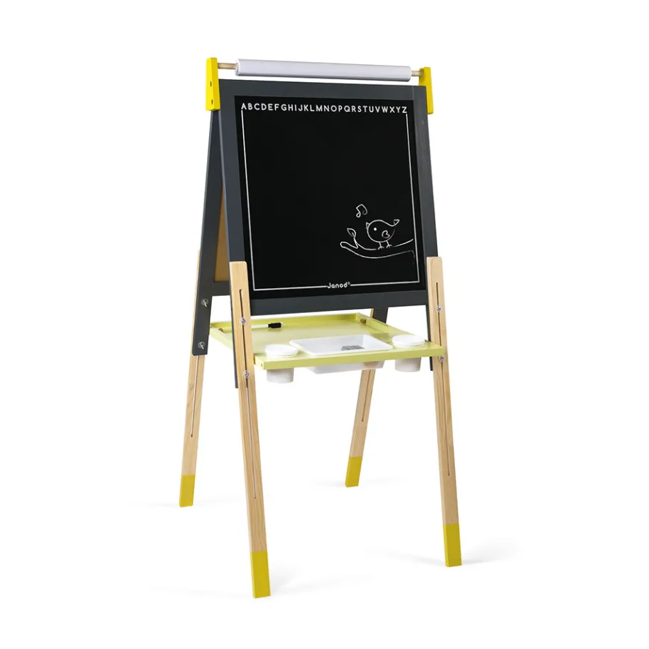 Janod Tableau Réglable gris et Jaune (bois)* Tableaux, Ardoises & Magnets|Jeux Éducatifs Primaire