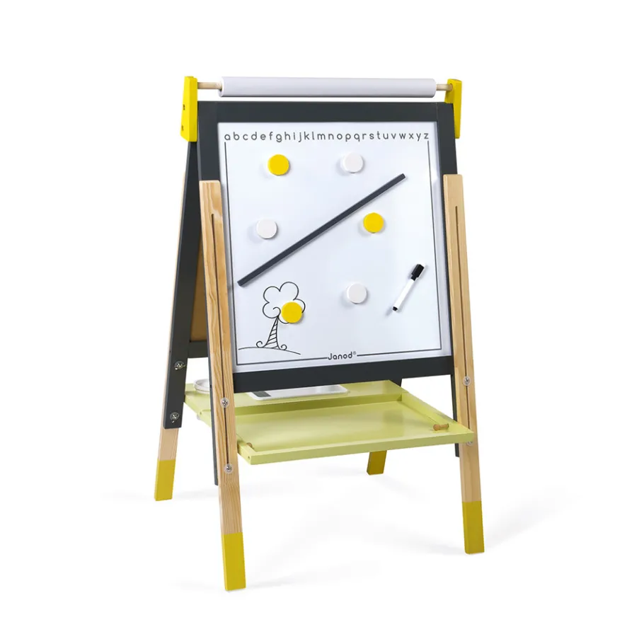 Janod Tableau Réglable gris et Jaune (bois)* Tableaux, Ardoises & Magnets|Jeux Éducatifs Primaire