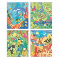 Janod Tableaux Dorés Peinture Aquarelle Animaux* Peinture Par Numéro & Coloriage|Collection