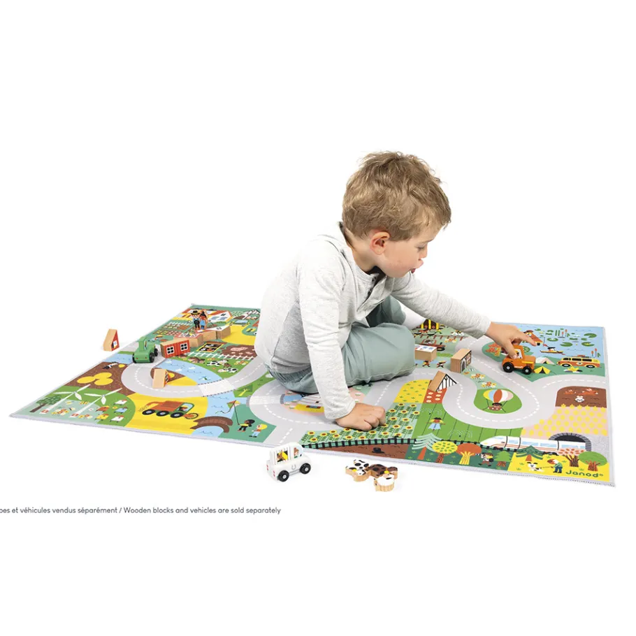 Janod Tapis avec circuit Campagne - Cross Roads* Tapis & Déco|Tables & Mobilier