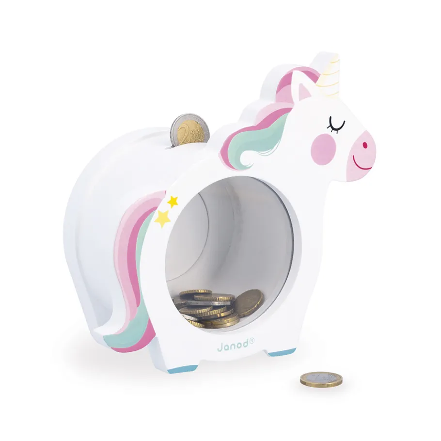 Janod Tirelire Licorne en bois* Tapis & Déco