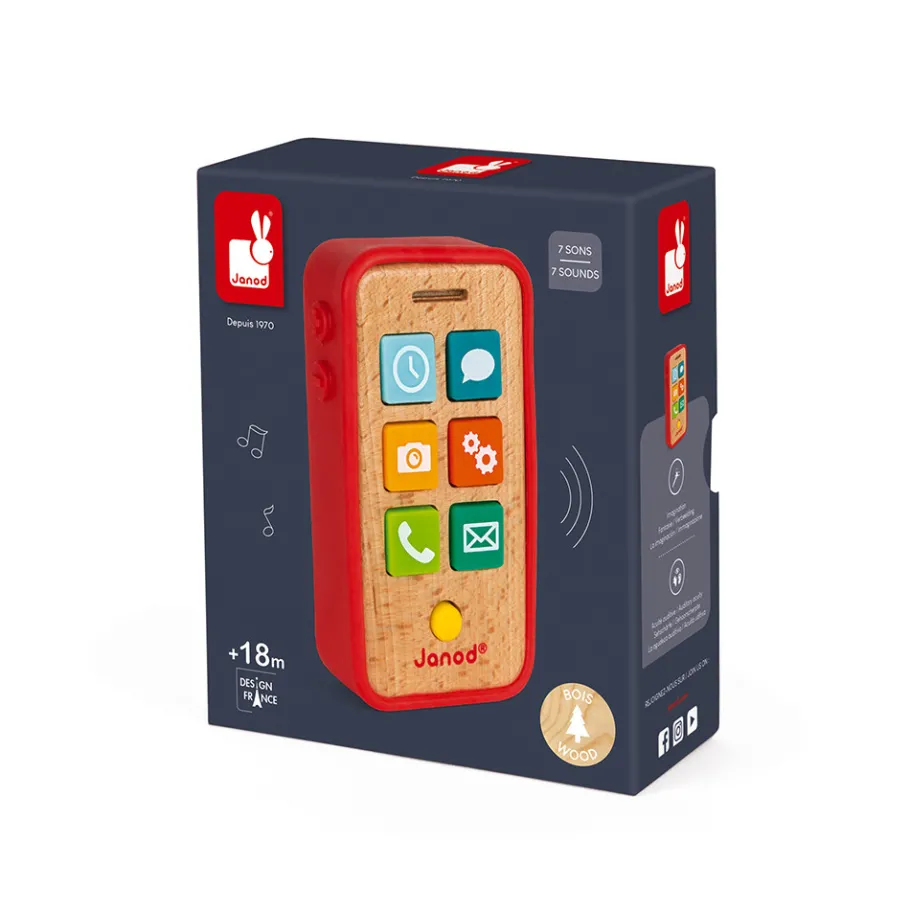 Janod Téléphone Sonore (bois et silicone)* Jouets Musicaux