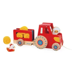 Janod Tracteur à Tirer* Tracteurs & Animaux De La Ferme|Jouets À Promener & À Pousser