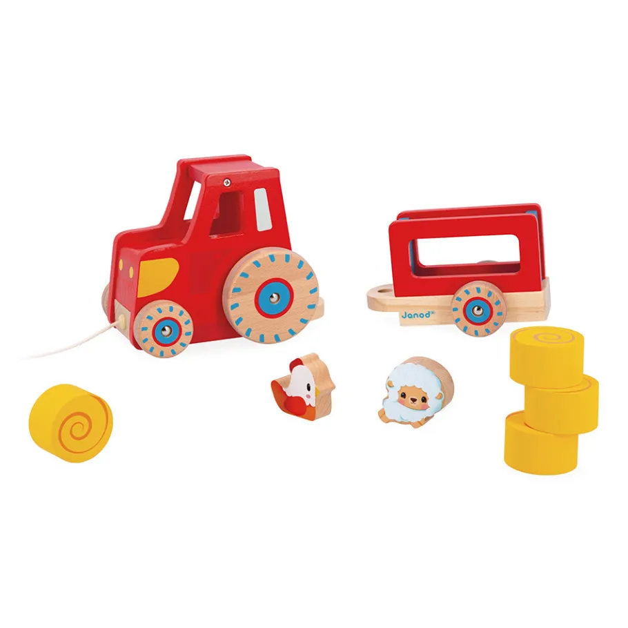 Janod Tracteur à Tirer* Tracteurs & Animaux De La Ferme|Jouets À Promener & À Pousser