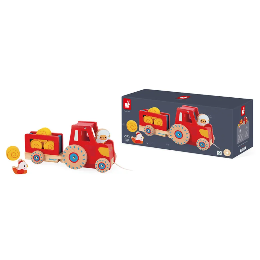 Janod Tracteur à Tirer* Tracteurs & Animaux De La Ferme|Jouets À Promener & À Pousser