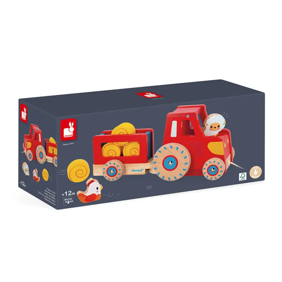 Janod Tracteur à Tirer* Tracteurs & Animaux De La Ferme|Jouets À Promener & À Pousser