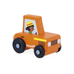 Janod Tracteur orange en bois Campagne - Cross Roads* Véhicules, Garages & Voitures|Tracteurs & Animaux De La Ferme