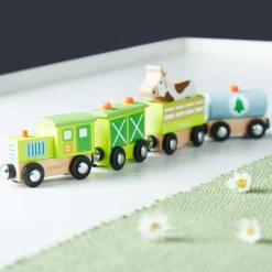 Janod Train Ferme Story (bois)* Trains & Circuits|Tracteurs & Animaux De La Ferme